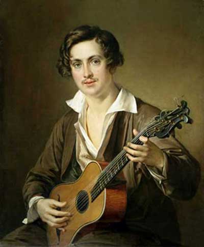 VA Tropinin. Guitarist (Portrait V Morkov). 1839